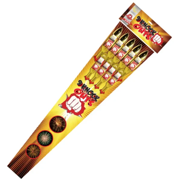 9 Knock Out Rockets - Gemstone Fireworks